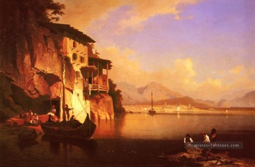 Motio Du Lac Du Garda paysage Franz Richard Unterberger bateau Peinture à l'huile